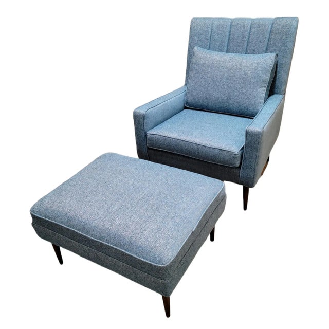 1950s Paul McCobb Lounge Chair and Ottoman Signed Paul McCobb Design by Custom Craft- 2 Pieces For Sale - Image 12 of 13