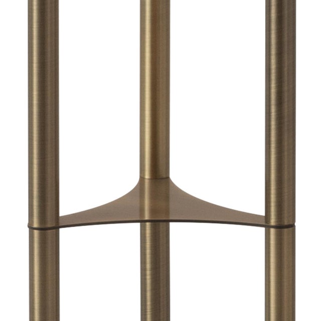 Transitional Willows Accent Floor Lamp, Weathered Brass, Opal Glass, Foot Dimmer For Sale - Image 3 of 6
