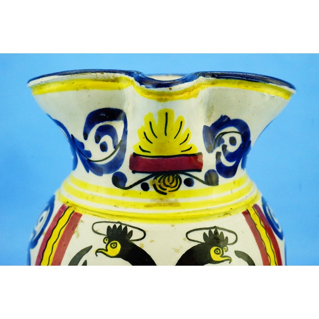 Antique Ceramic Jug Vase with a Two-Headed Eagle, Pesaro, Italy For Sale - Image 15 of 18