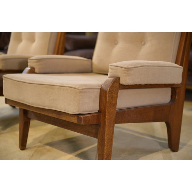 Beige Lounge Chairs by Guillerme and Chambron for Votre Maison, 1960s, Set of 2 For Sale - Image 8 of 15