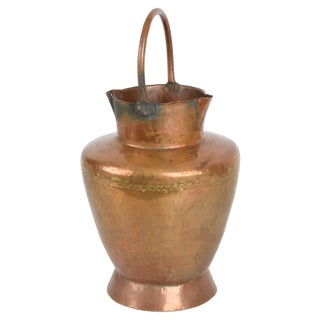 Italian Copper Vase ​​with Double Spouts and a Single Handle, Tuscany, 1930s For Sale