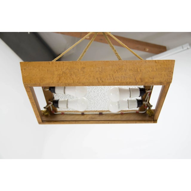 Mid-Century Pendant in Wood and Glass by Krasna Jizba, 1950s For Sale - Image 6 of 9