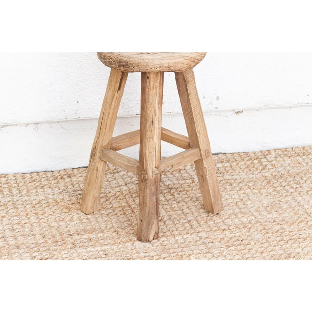 19th Century Antique Ocassional Stool With Elm Top For Sale - Image 5 of 8