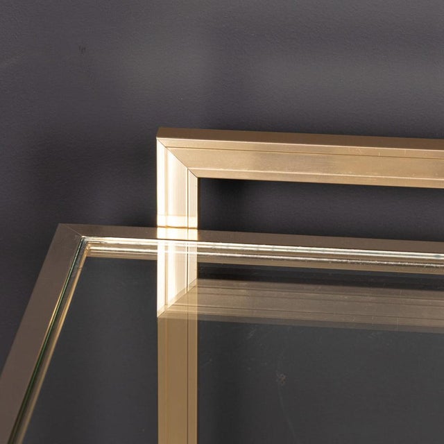 French Brass and Acrylic Glass Console Table by Pierre Vandel, 1970 For Sale - Image 11 of 15