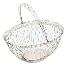 Basket-Shaped Fruit Bowl in Silver Wire