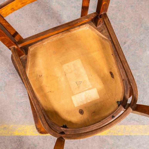 Brown Oak Step Back Dining Chairs, 1950s, Set of 4 For Sale - Image 8 of 11