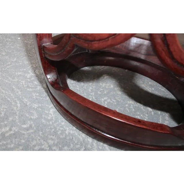 Burgundy 1950s Chinese Asian Hardwood Garden Seat Stools - a Pair For Sale - Image 8 of 10