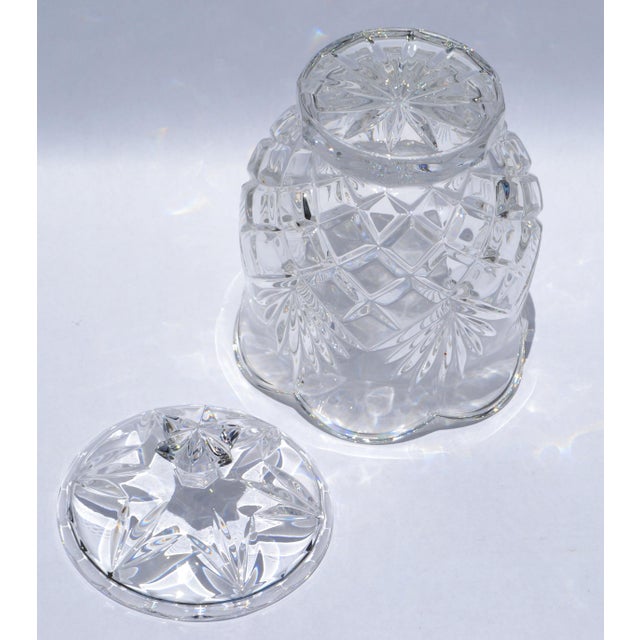 Mid 20th Century Waterford Style Boho Chic Heavy Crystal Bonbonniere Cookie Jar Bowl For Sale - Image 12 of 15