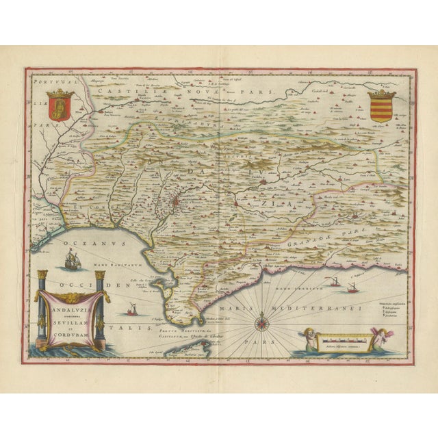 Blaeu Andalusia Map, 1642 For Sale - Image 3 of 11