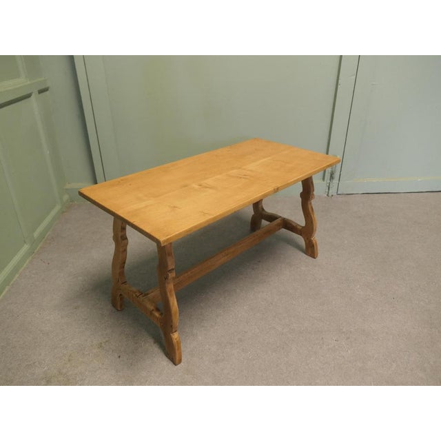 Spanish Blonde Oak Coffee Table, 1930 For Sale - Image 6 of 8