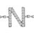 Contemporary 10K White Gold Diamond Accent "N" Initial Charm and Link Bracelet For Sale - Image 3 of 6