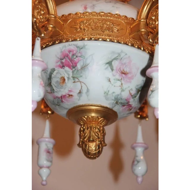 1970s 24-Carat Gold & Porcelain Chandelier, 1970s For Sale - Image 5 of 18