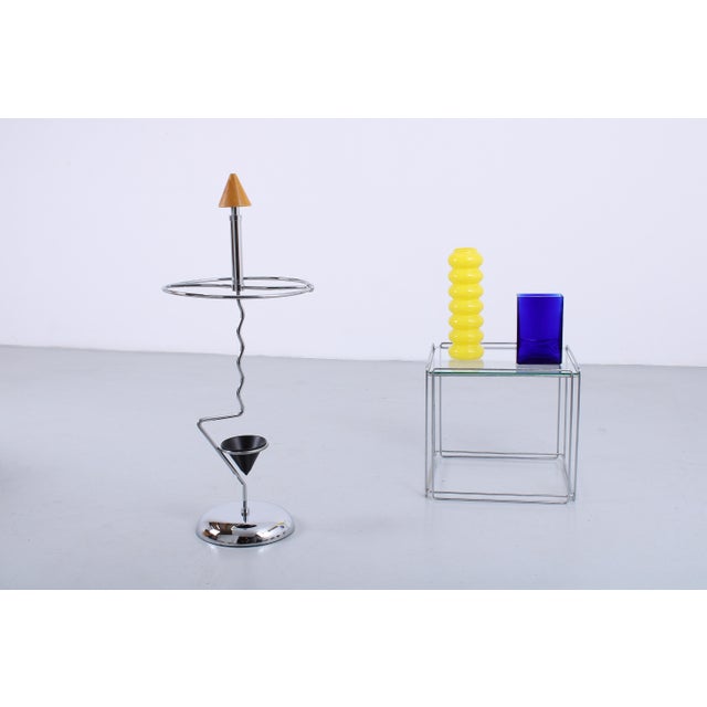 Beige Postmodern Chrome Umbrella Stand, 1980s For Sale - Image 8 of 18