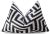 Mid-Century Modern Contemporary Black & White Velvet Throw Pillow & Down Insert For Sale - Image 3 of 12
