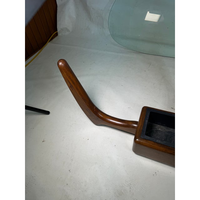 Wood MCM c.e Waltman for Tonk Walnut Biomorphic Coffee Table With Center Planter For Sale - Image 7 of 9