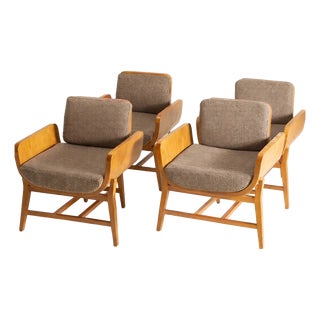 Armchairs, France, 1970s, Set of 4 For Sale