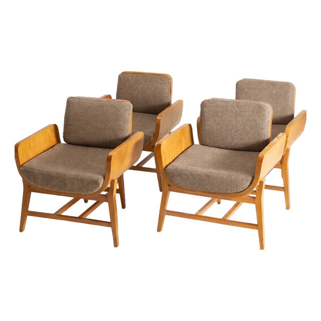 Armchairs, France, 1970s, Set of 4 For Sale