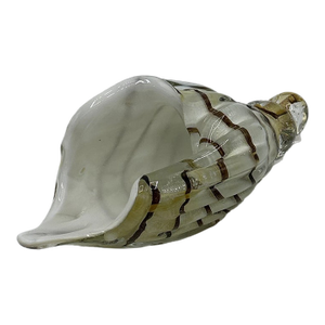 Vintage Murano Style Art Glass Conch Seashell 9.5" Hand Blown Nautical Decor Figurine