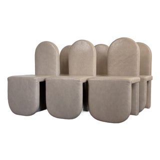 Modern Leather Dining Chairs by Cuff Studio For Sale