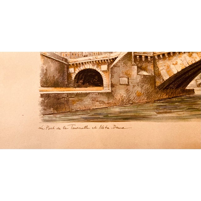 Le Tournelle De Notre Dame Color Print on Paper of Famed Cathedral For Sale - Image 12 of 12
