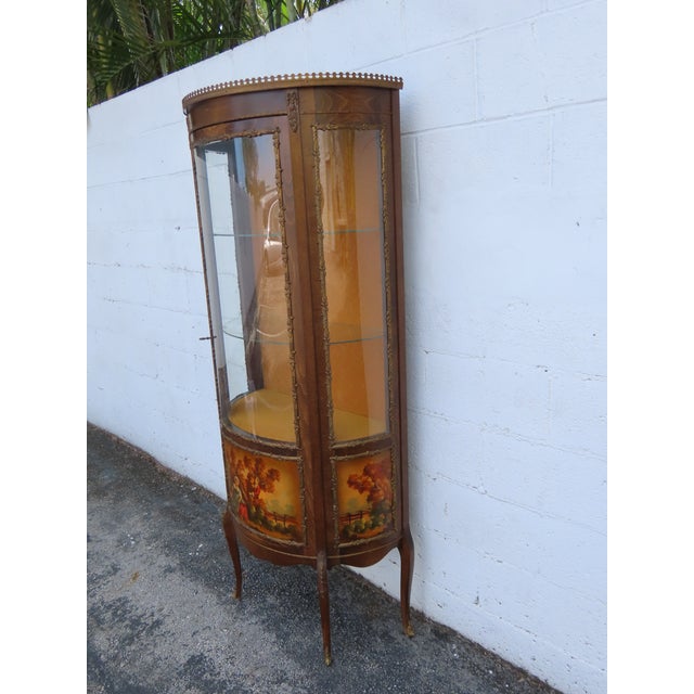 French French Hand Painted Vitrine Display Curio Cabinet Cupboard 6344 For Sale - Image 3 of 18