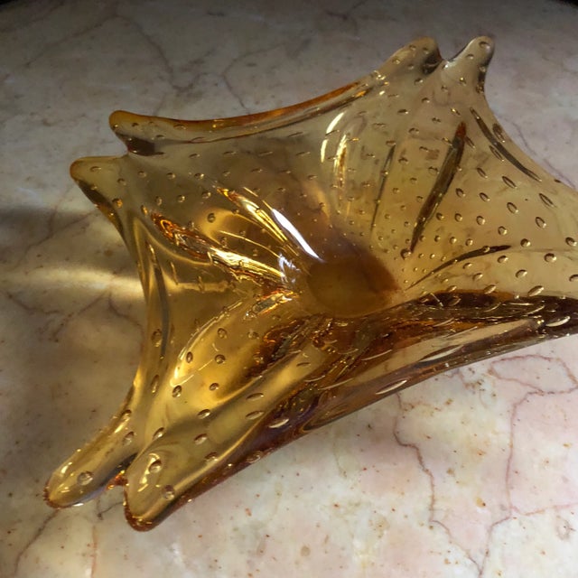 1970s Vintage Amber Glass Ashtray For Sale - Image 4 of 13