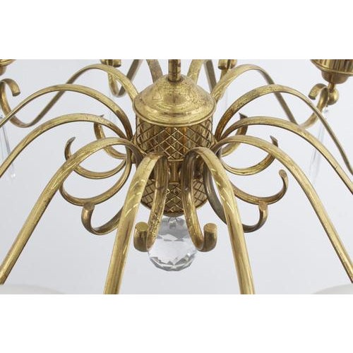 Brass and Glass 10-Arm Chandelier by A. Lelii for Arteluce, Italy, 1950s For Sale - Image 10 of 18