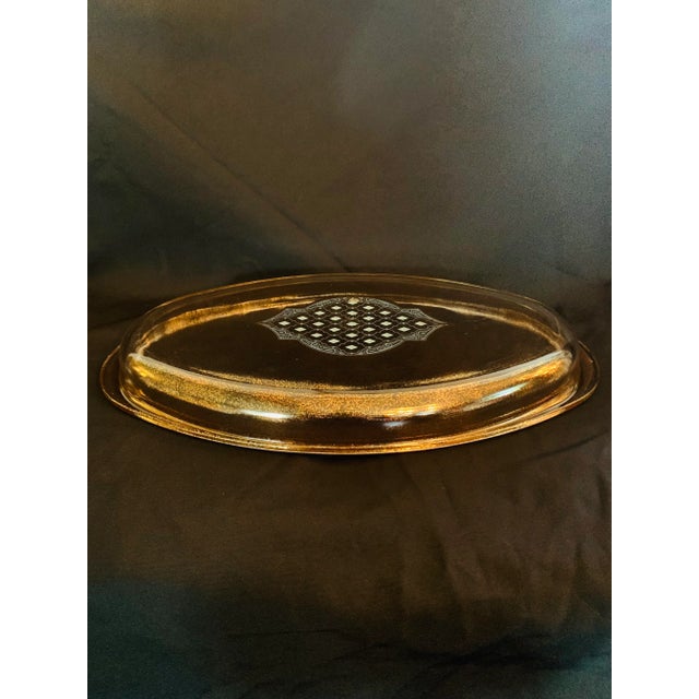 Vintage Culver Ltd. "Valenica" Pattern Pyrex Server/Platter For Sale In Los Angeles - Image 6 of 13