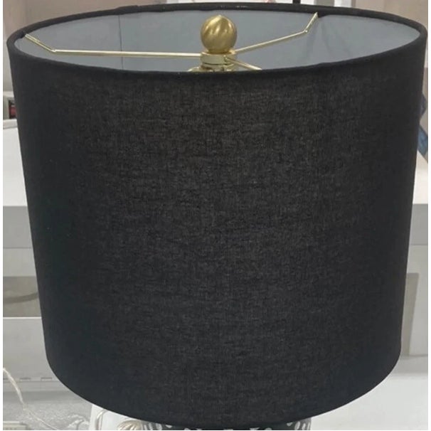 Modern Kate Spade Blue Plaid Accent Cylinder Table Lamp For Sale - Image 3 of 5
