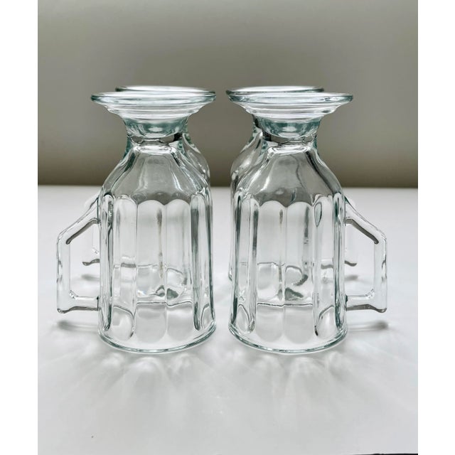 Late 20th Century Indiana Glass Optic Glass Irish Coffee Mugs- Set of 4 For Sale - Image 12 of 13