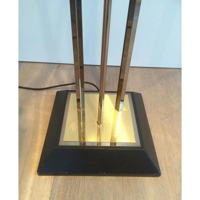 Gun Metal and Brass Floor Lamp, French, Circa 1970 For Sale - Image 6 of 11