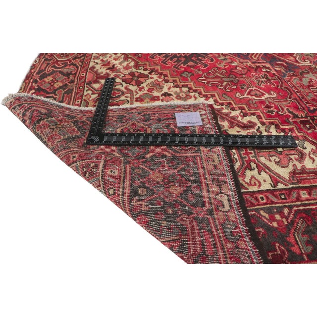 Mid 20th Century Vintage Persian Heriz Rug - 07'07 X 08'08 For Sale - Image 5 of 9