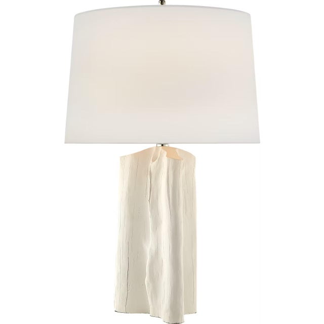 Transitional Thomas O'Brien by Visual Comfort Signature Sierra Buffet Lamp in Plaster White with Linen Shade For Sale - Image 3 of 3