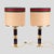 Pair of Murano glass rods on brass metal table lamps with Gucci inspired colours rim shades.Brass metal structure, base on...