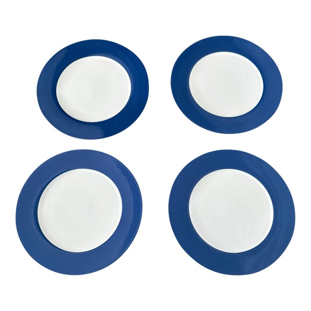 Villeroy & Boch Indian Blue Charger Plates - Set of 4 For Sale