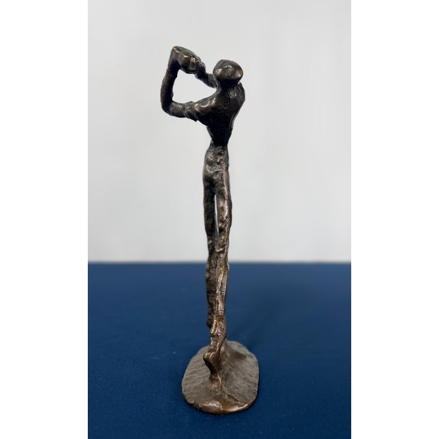 1950s 1950s Mid-Century Modern Abstract Brutalist Cast Bronze Male Figure Sculpture - Giacometti Style For Sale - Image 5 of 6