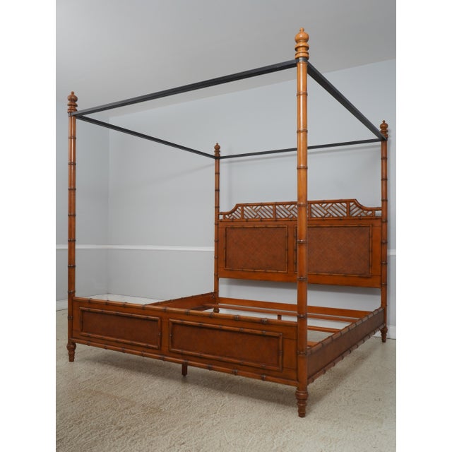 Lexington Furniture Lexington King Size Faux Bamboo Canopy Bed For Sale - Image 4 of 18