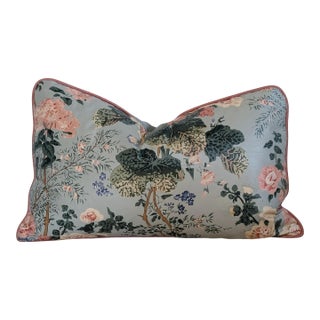 Lee Jofa Althea Lumbar in River With Blush Cord For Sale