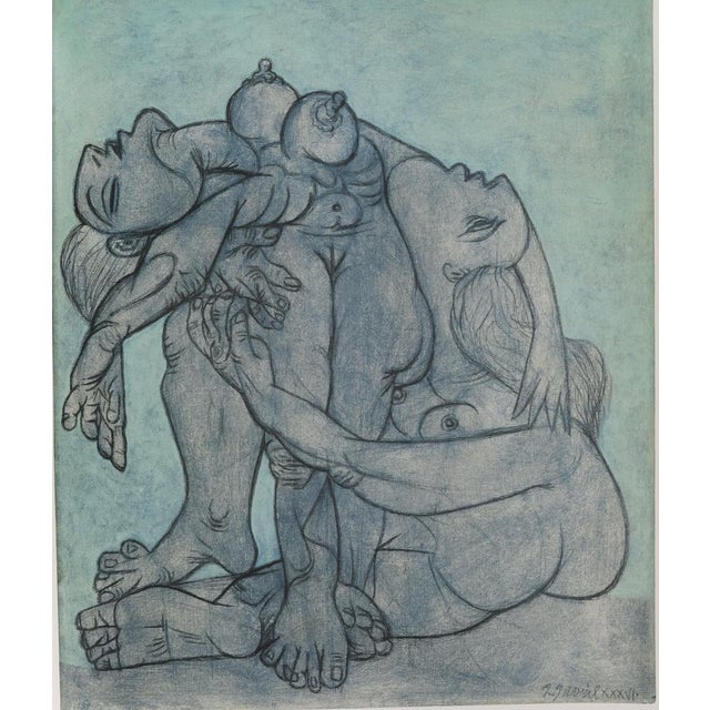 Pablo Picasso (1881-1973) Two Women Embracing Original color poster after the 1936 work On poster paper, 69 × 94 cm...