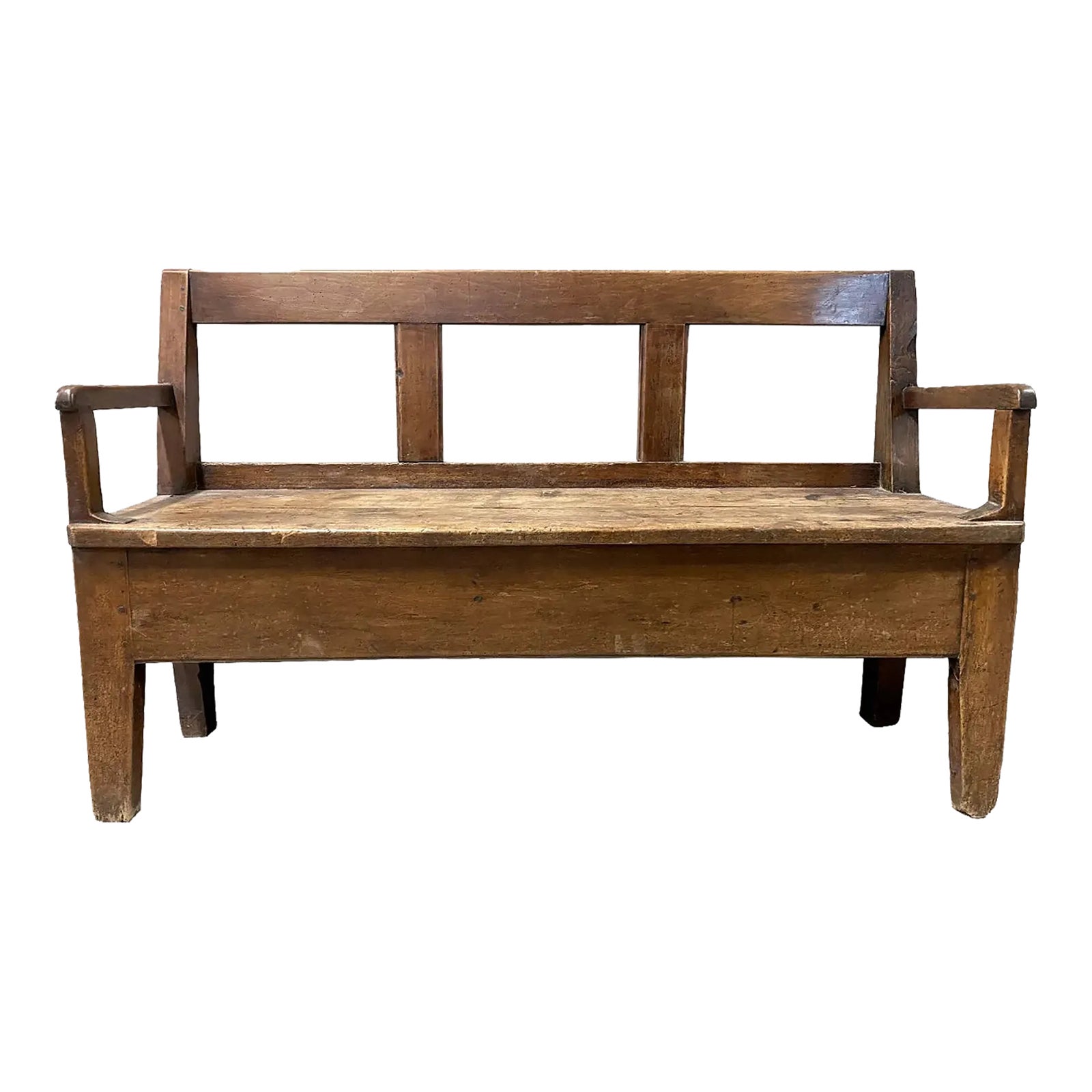 Antique 1910's Bench With Drawer | Chairish