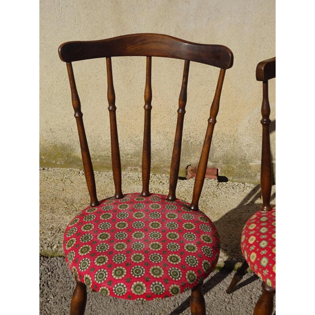 1950s Wood and Fabric Chairs, Set of 2 For Sale - Image 5 of 18