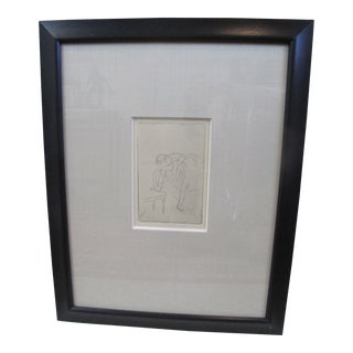 Edgar Degas Framed Drypoint Etching Danseuse Mettant Son Chausson 1892 For Sale