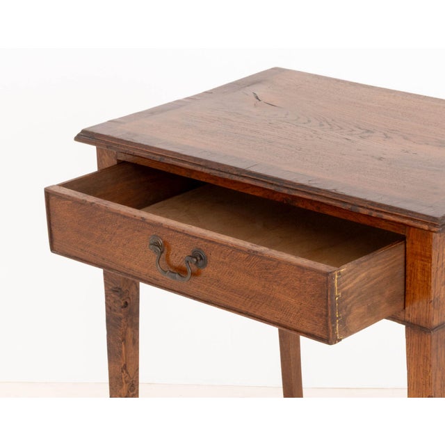 Late 20th Century Federal Style Oak Side Table For Sale - Image 5 of 7