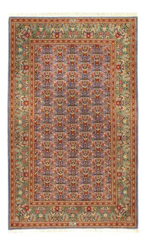 Early 20th Century Hand Knotted Persian Silk & Wool Kashan Rug 4'8'' X 7'7''