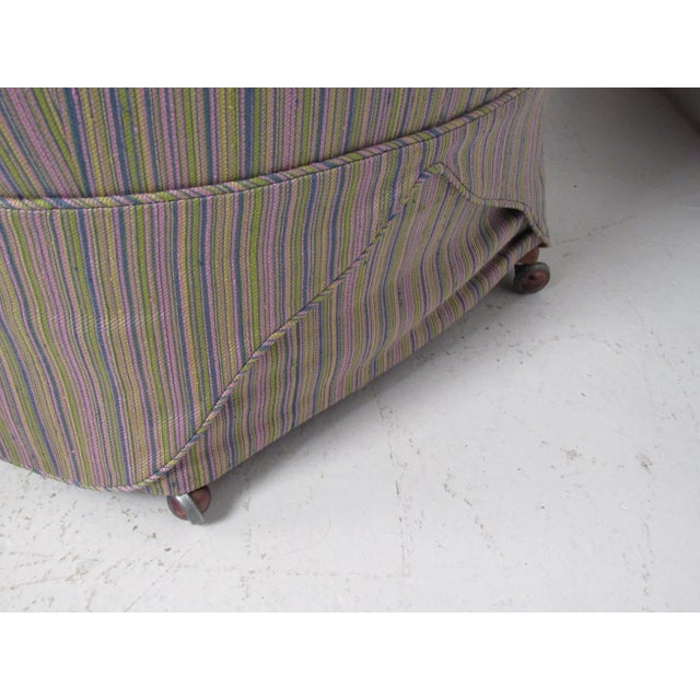 Textile 1970s Pair of Mid-Century Modern Barrel Back Lounge Chairs - 2 Pieces For Sale - Image 7 of 7