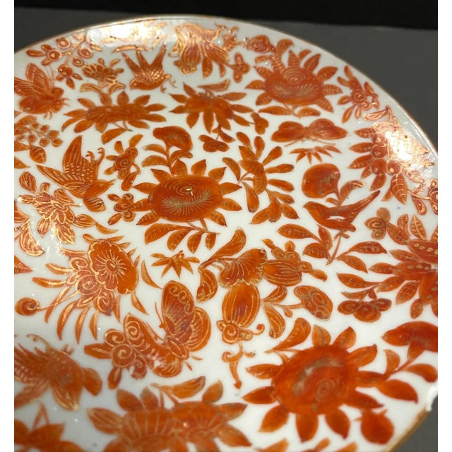 Two Sacred Butterfly Chinese Export Porcelain Plates For Sale - Image 6 of 8