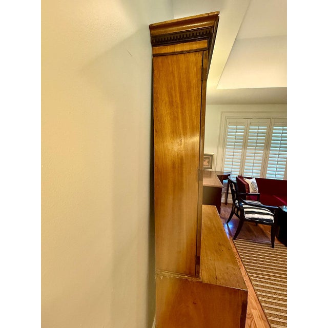 Burnt Umber c. 1800 George III Polychromed Bureau Bookcase For Sale - Image 8 of 12