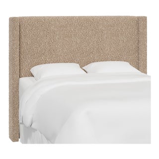 Red from Scalamandre crafted by Cloth & Company Twin Hudson Headboard in Plush Boucle Camel For Sale