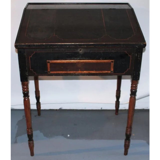 Rustic 19th C Original Paint Decorated Lap Desk For Sale - Image 3 of 12