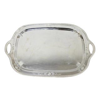 Antique Reed & Barton 04072 English Edwardian Silver Plater Serving Platter Tray For Sale
